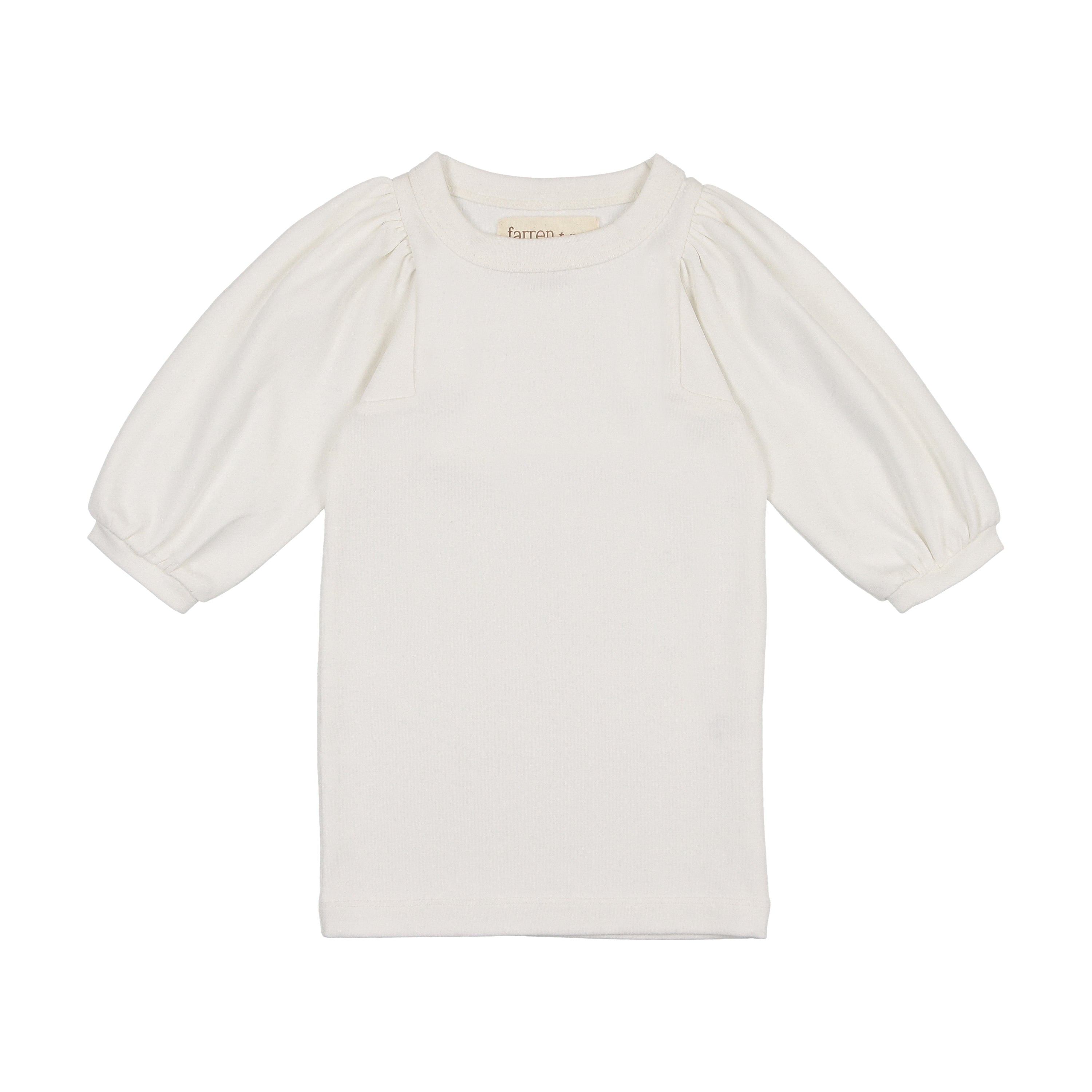 Baloon 3/4 sleeve Pointelle t-shirt