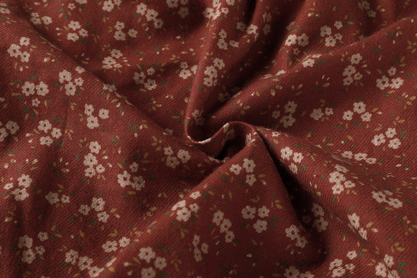 Floral Burnt Red Bib Dress