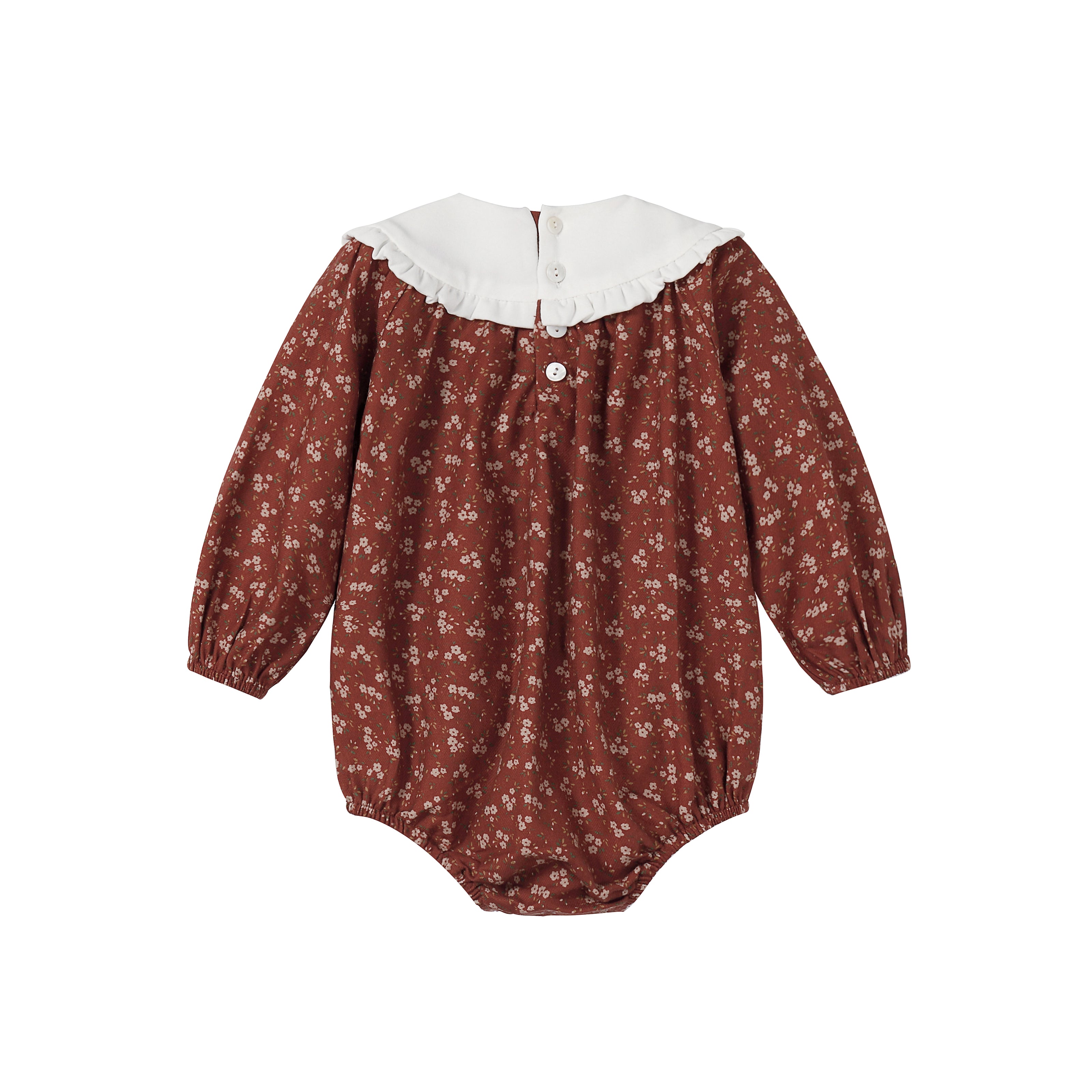Floral Burnt Red Bib Romper