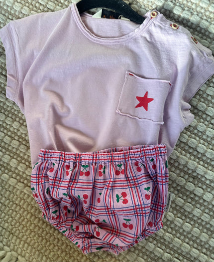 Piupiuchick Lilac Yellow With Cherries Baby Bloomers