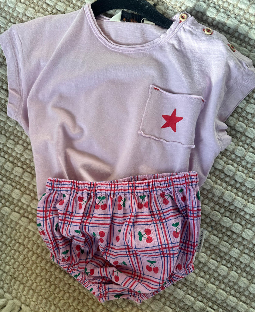 Piupiuchick Lilac Yellow With Cherries Baby Bloomers