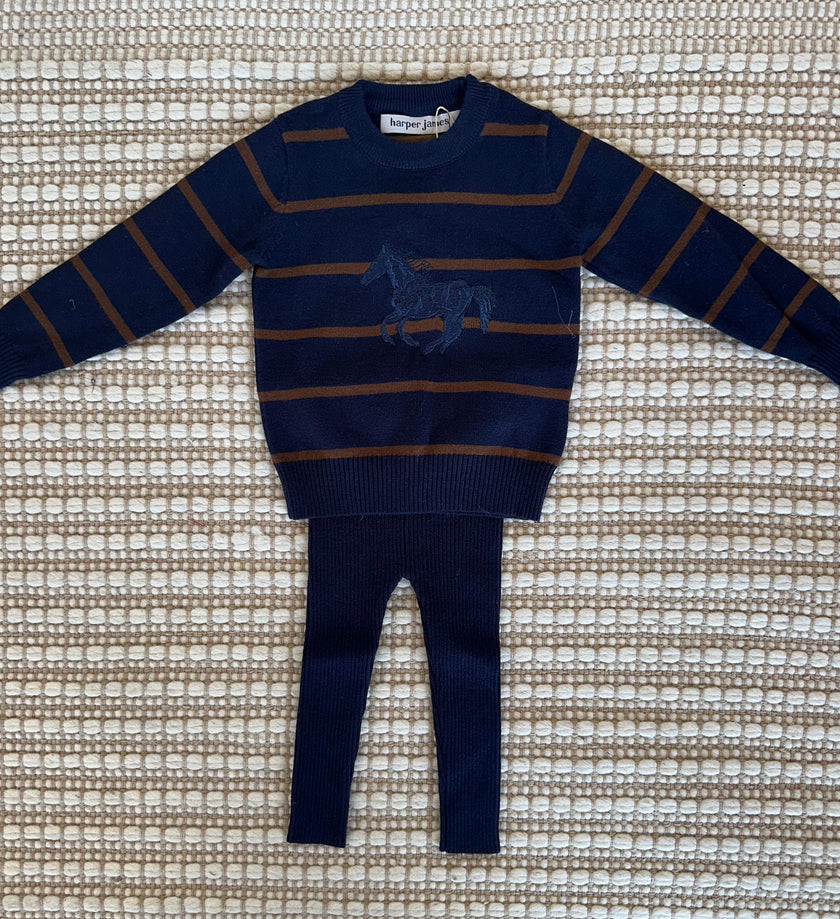 Striped Horse Sweater Set
