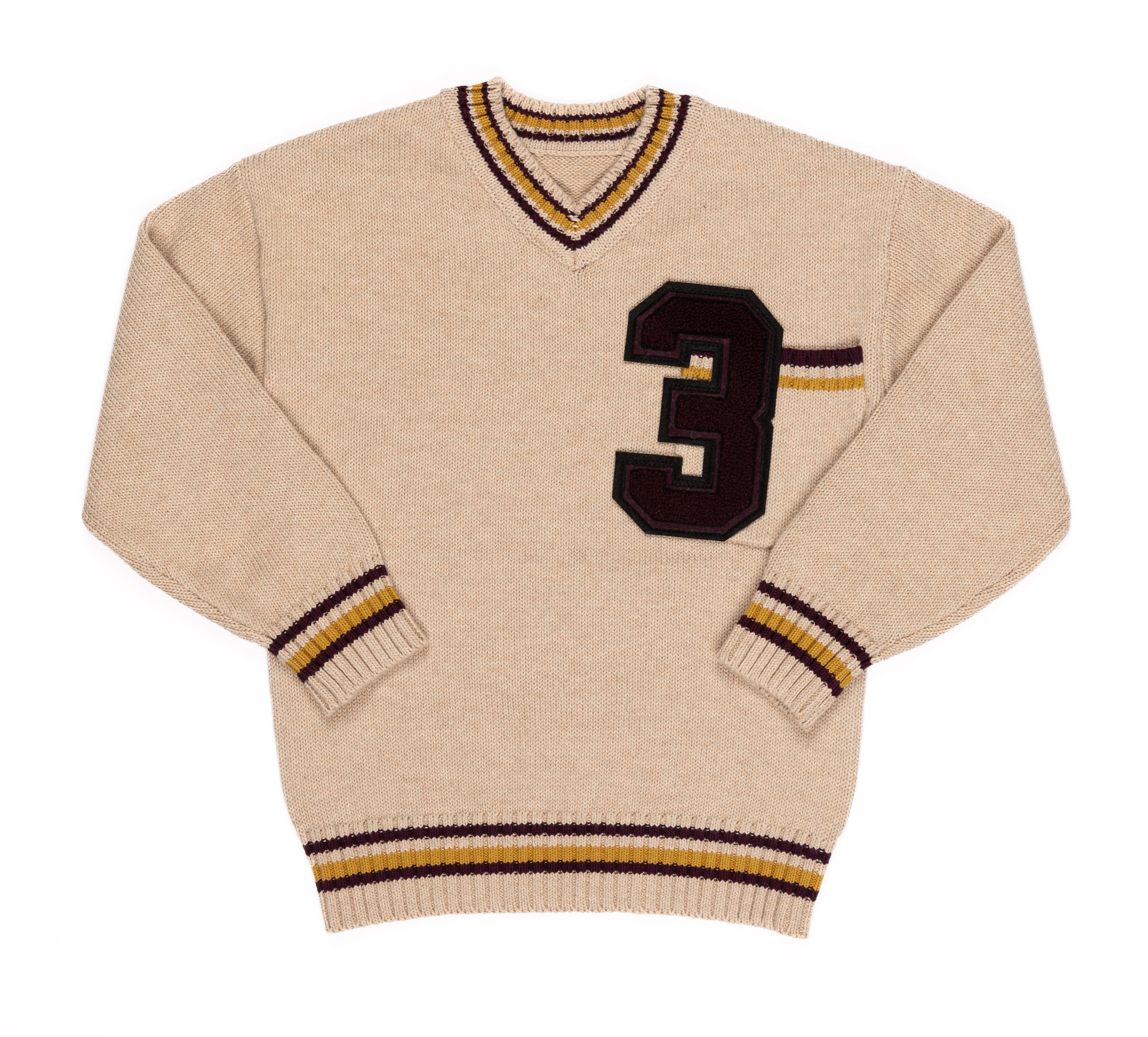 Varsity Knit V-Neck Sweater