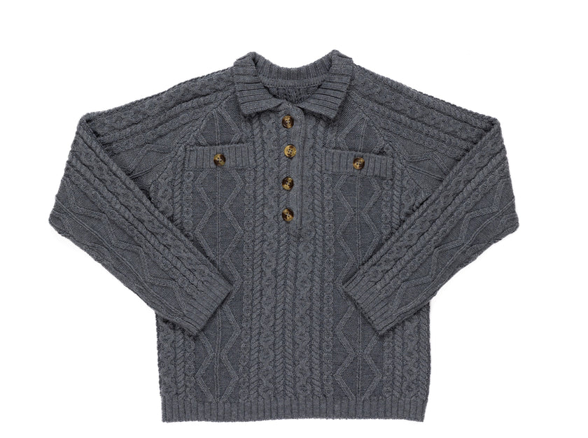 Cable Sweater Charcoal