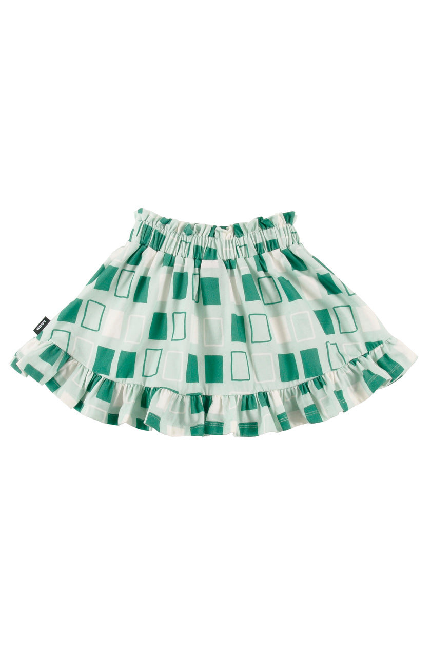 Loud Mini Green Abstract Skirt