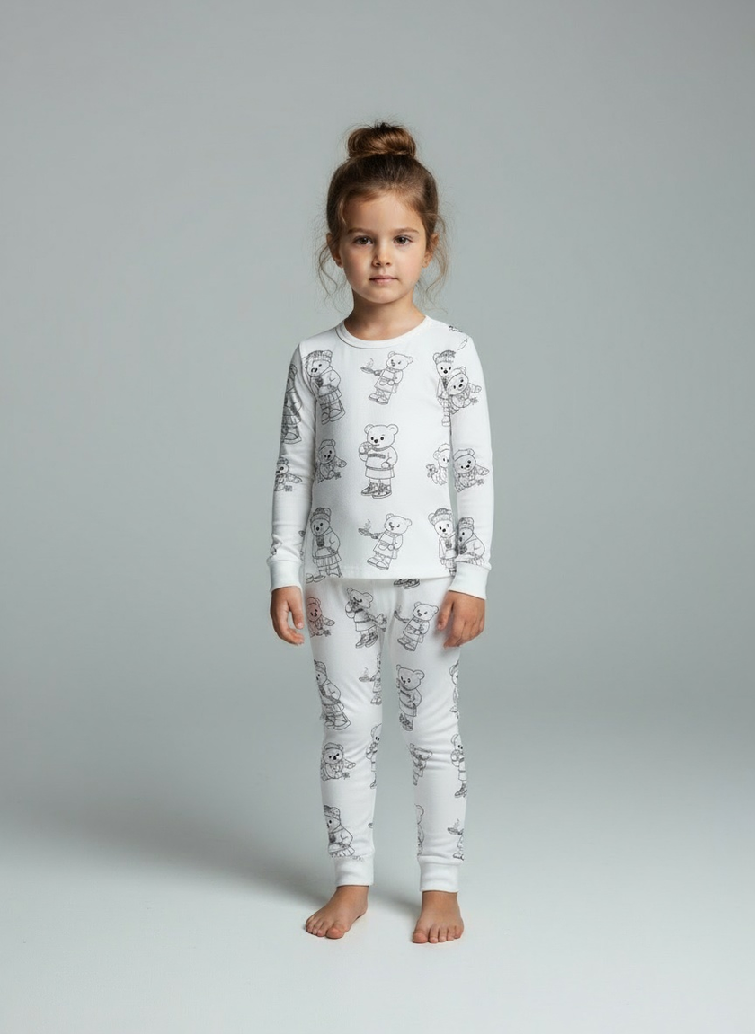 Girl Bear Color Your Own Pajamas