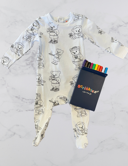 Girl Bear Color Your Own Footie