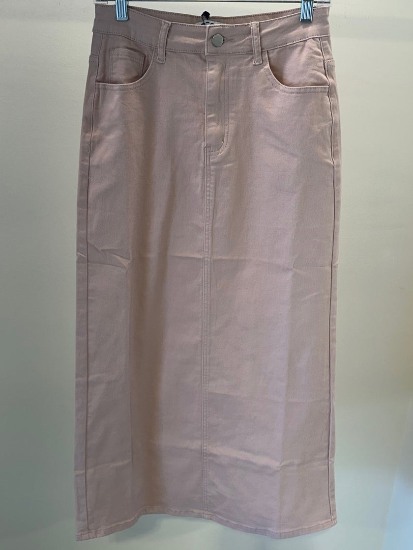 Denim Maxi Straight Skirt