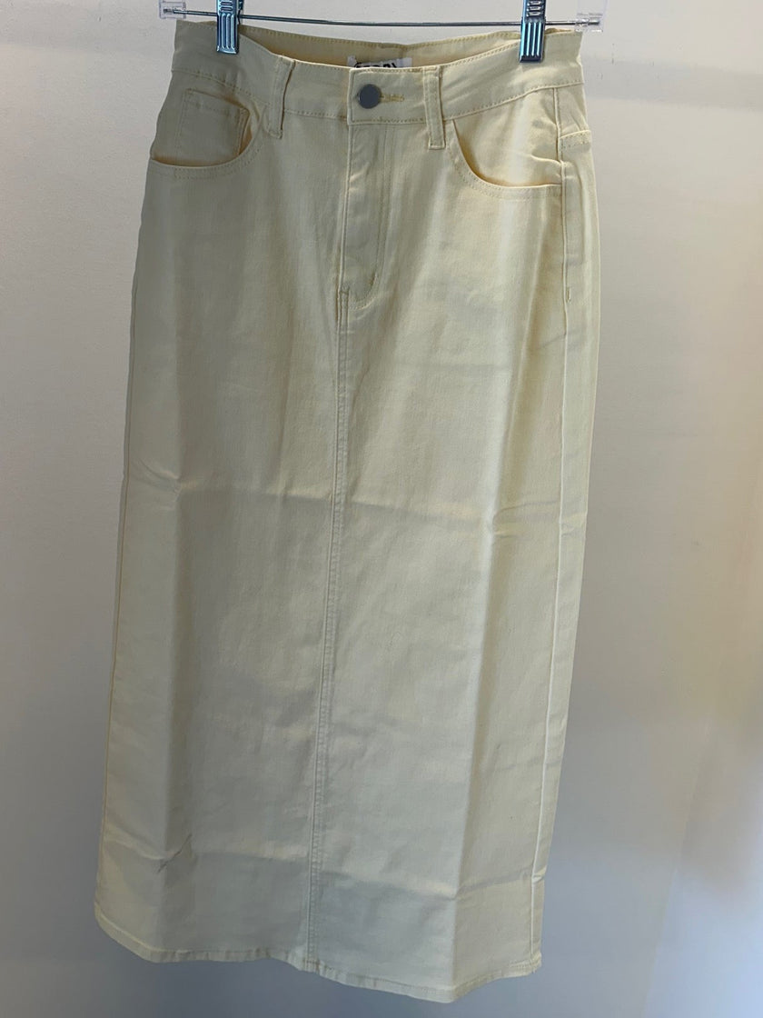 Denim Maxi Straight Skirt