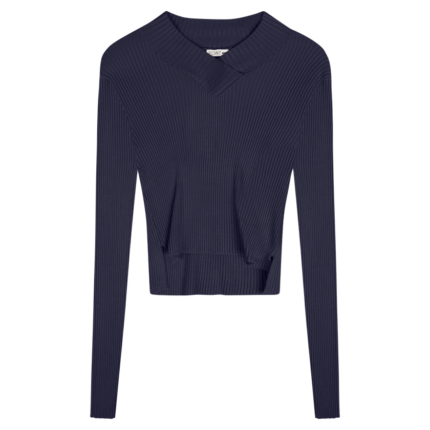 Point V Neck Cropped Sweater