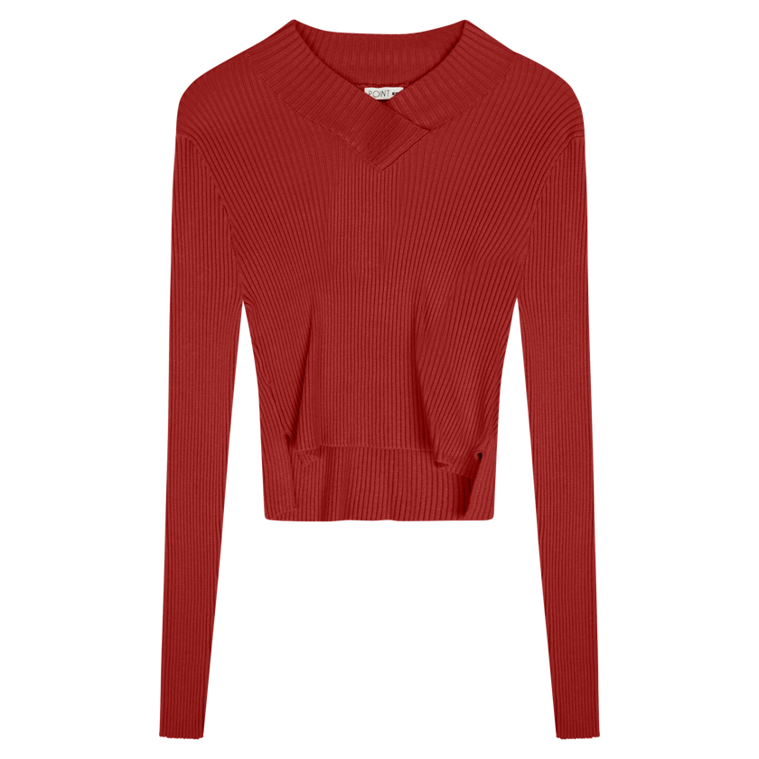 Point V Neck Cropped Sweater