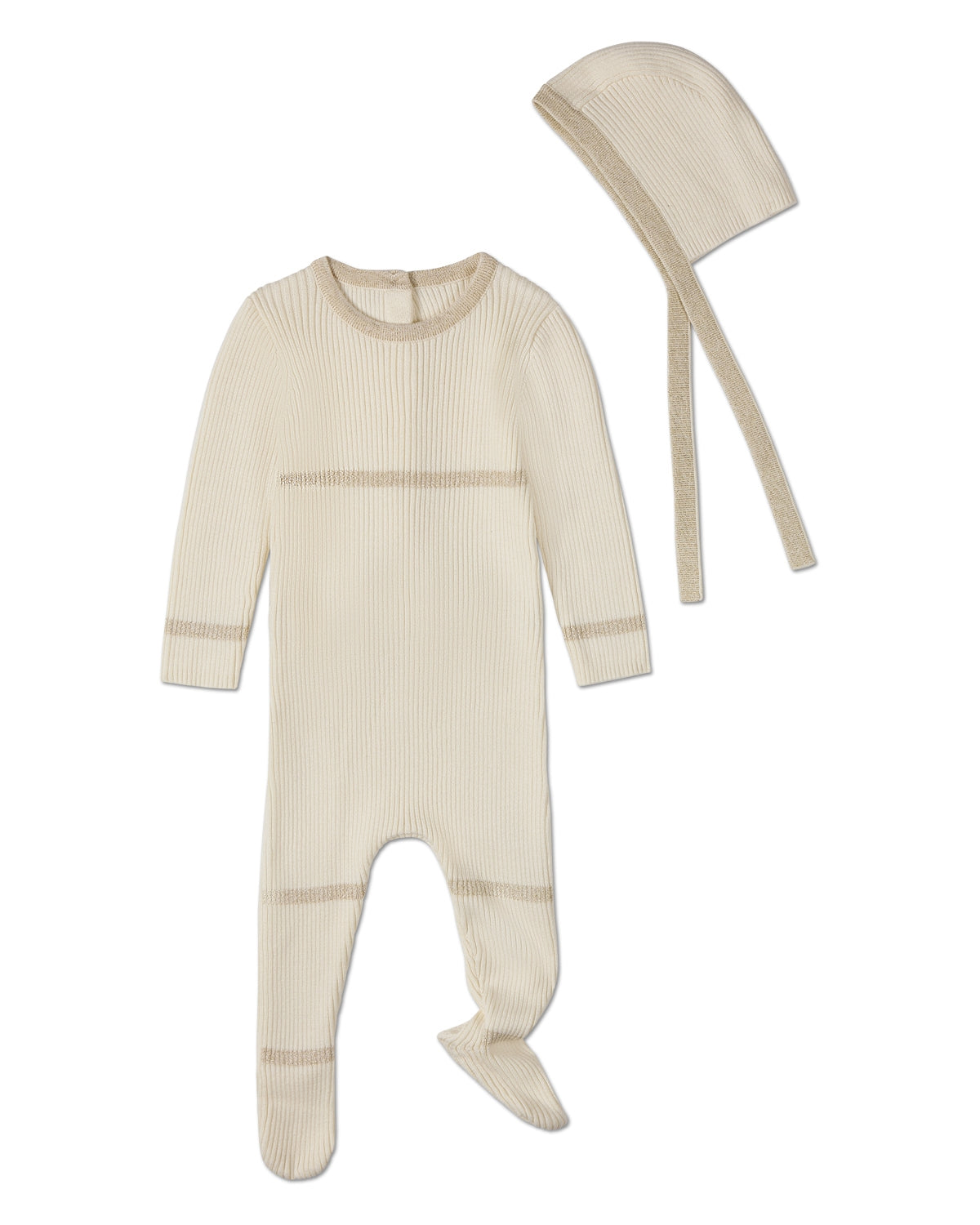 Gold Lurex 2 Pc Footie Set