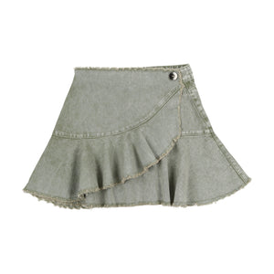 Denim Frayed Edge Skirt