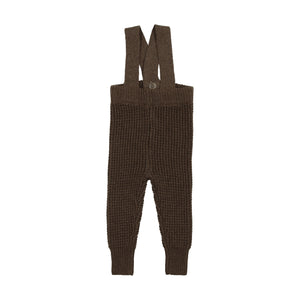 Waffle Knit Long Overalls