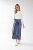 Tie Panel Denim Skirt