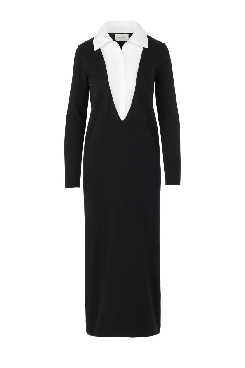 Knit dress with White Shirt