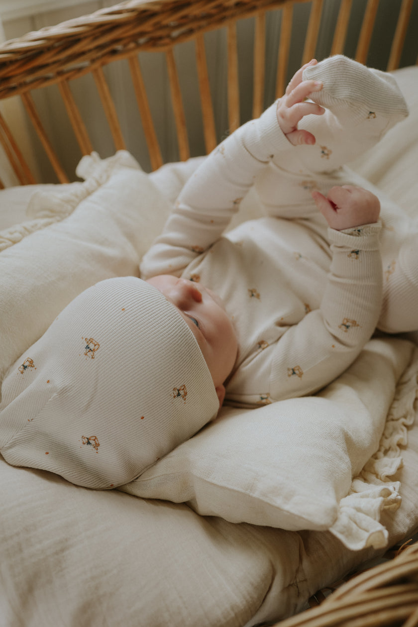 teddy bear print footie