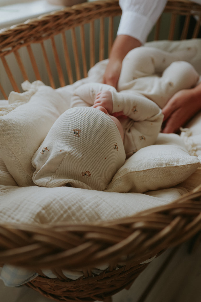 teddy bear print footie