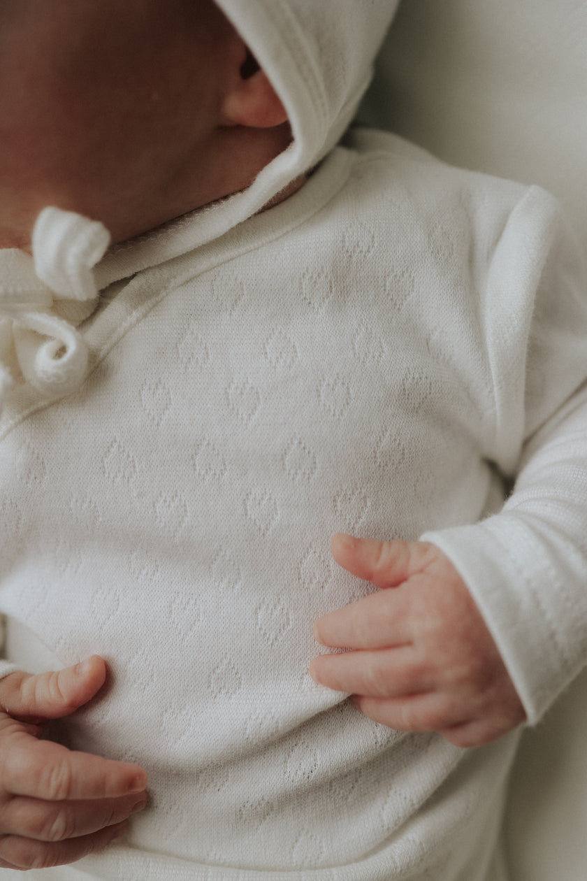 Pointelle Heart Footie/Beanie