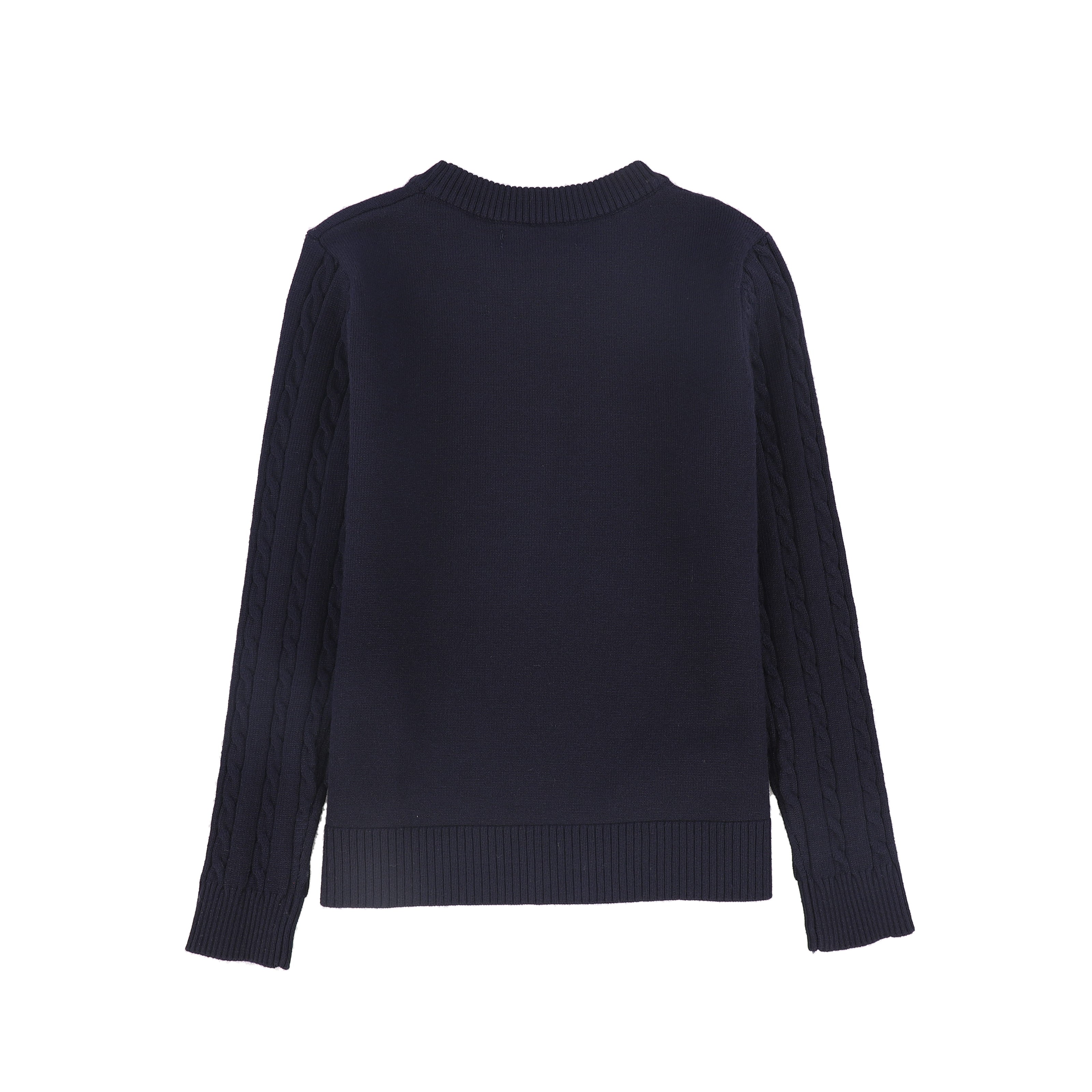 Cable Knit Sleeve Logo Sweater