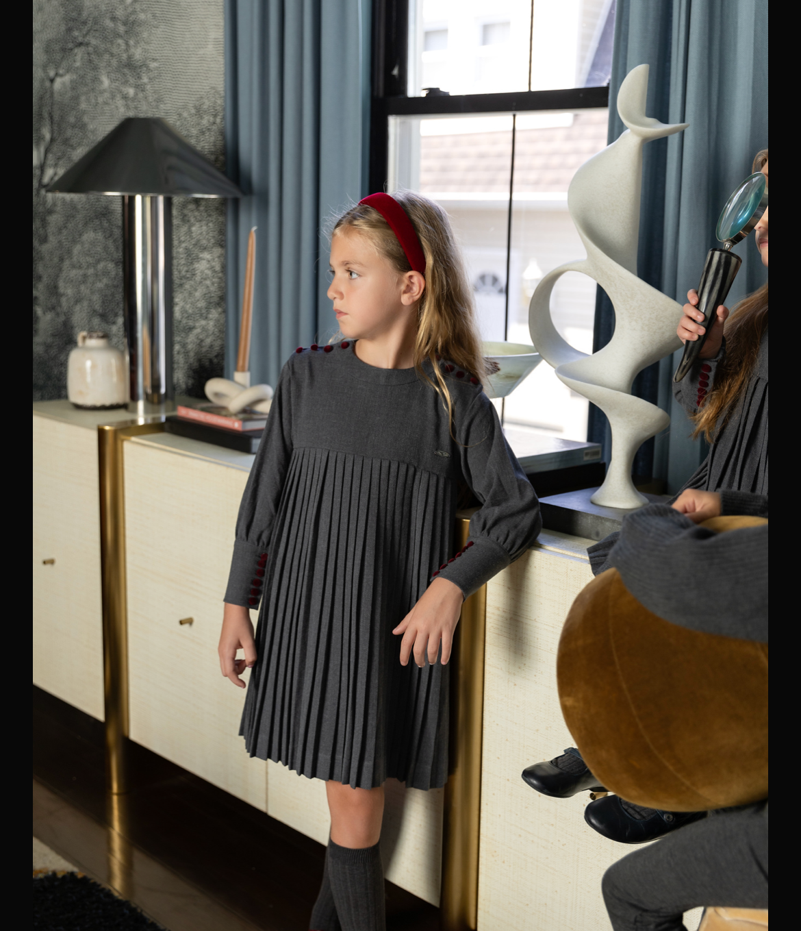 Pleated Button Dress