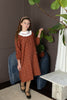 Floral Burnt Red Bib Dress