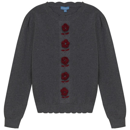 Embroidered Flower Sweater fw25