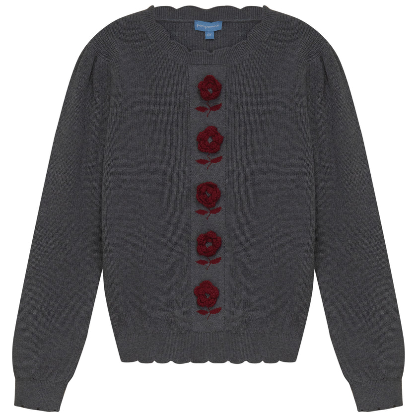 Embroidered Flower Sweater fw25