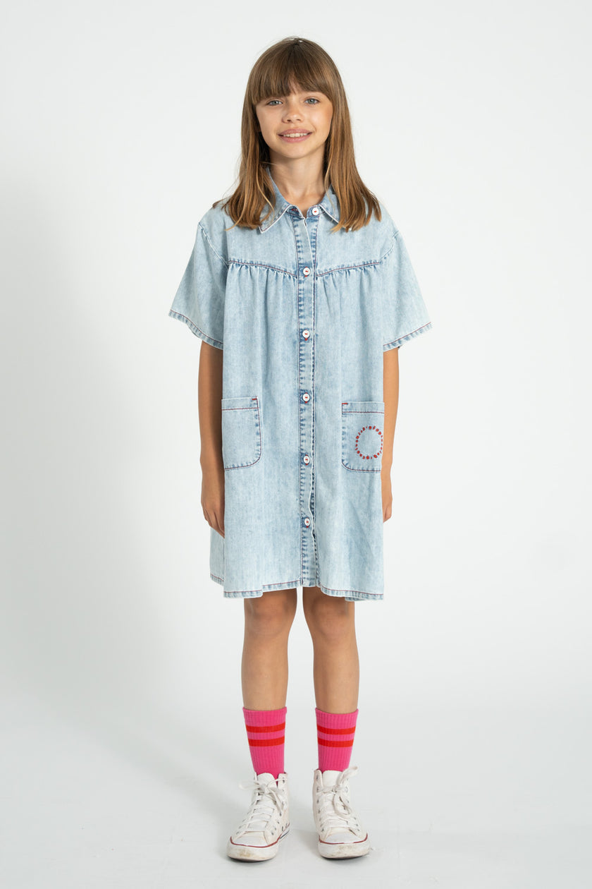 dresses plus size near me Piupiuchick Light Denim Dress – Magenta Boutique