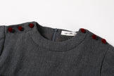 Pleated Button Dress