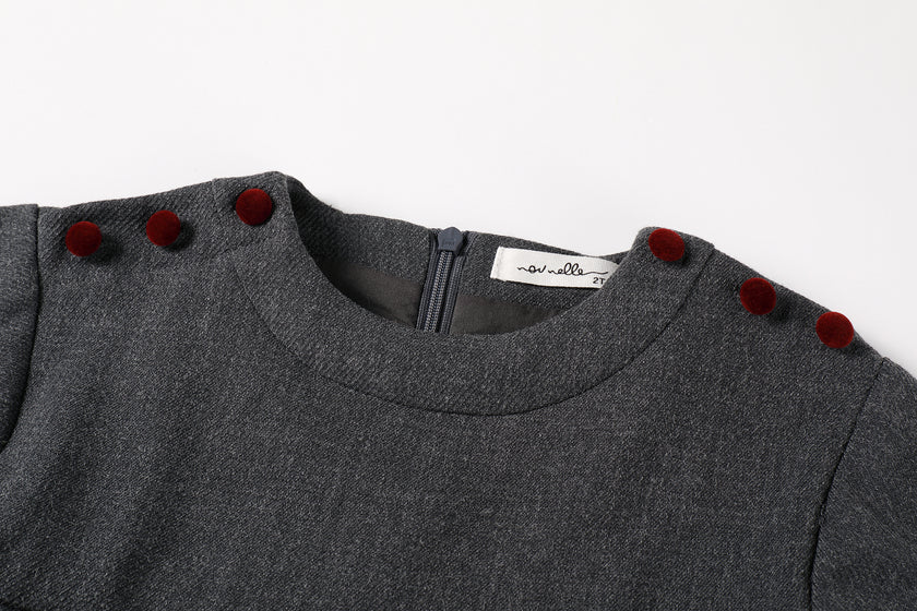 Pleated Button Dress