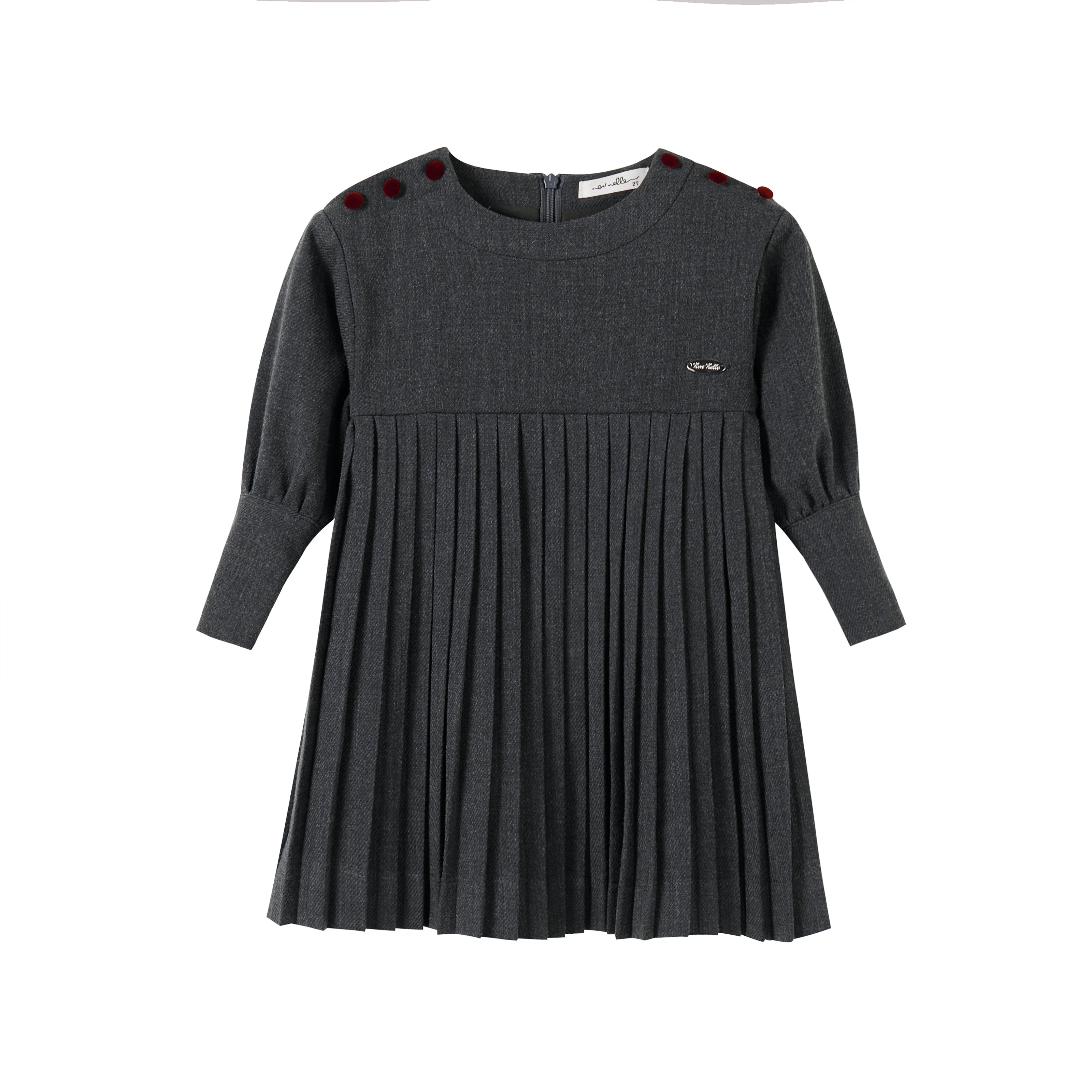 Pleated Button Dress