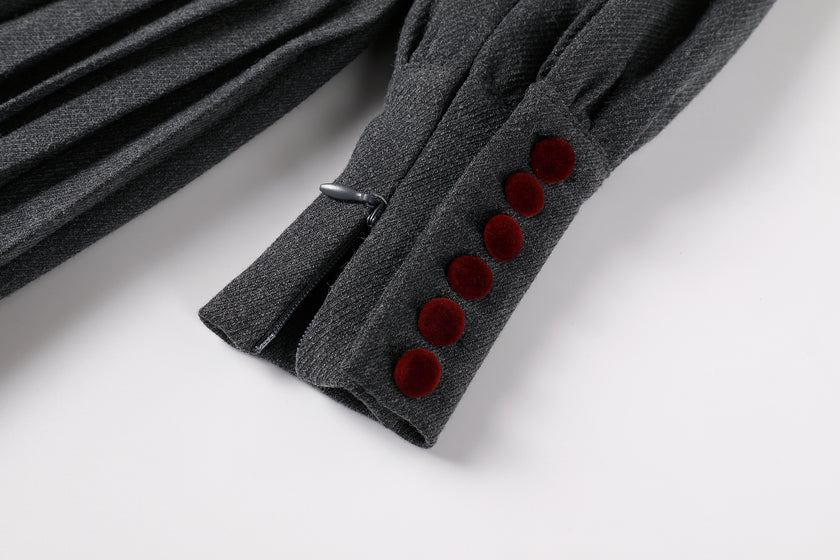 Pleated Button Dress