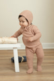 Pointelle Knit Footie W Bonnet B&D