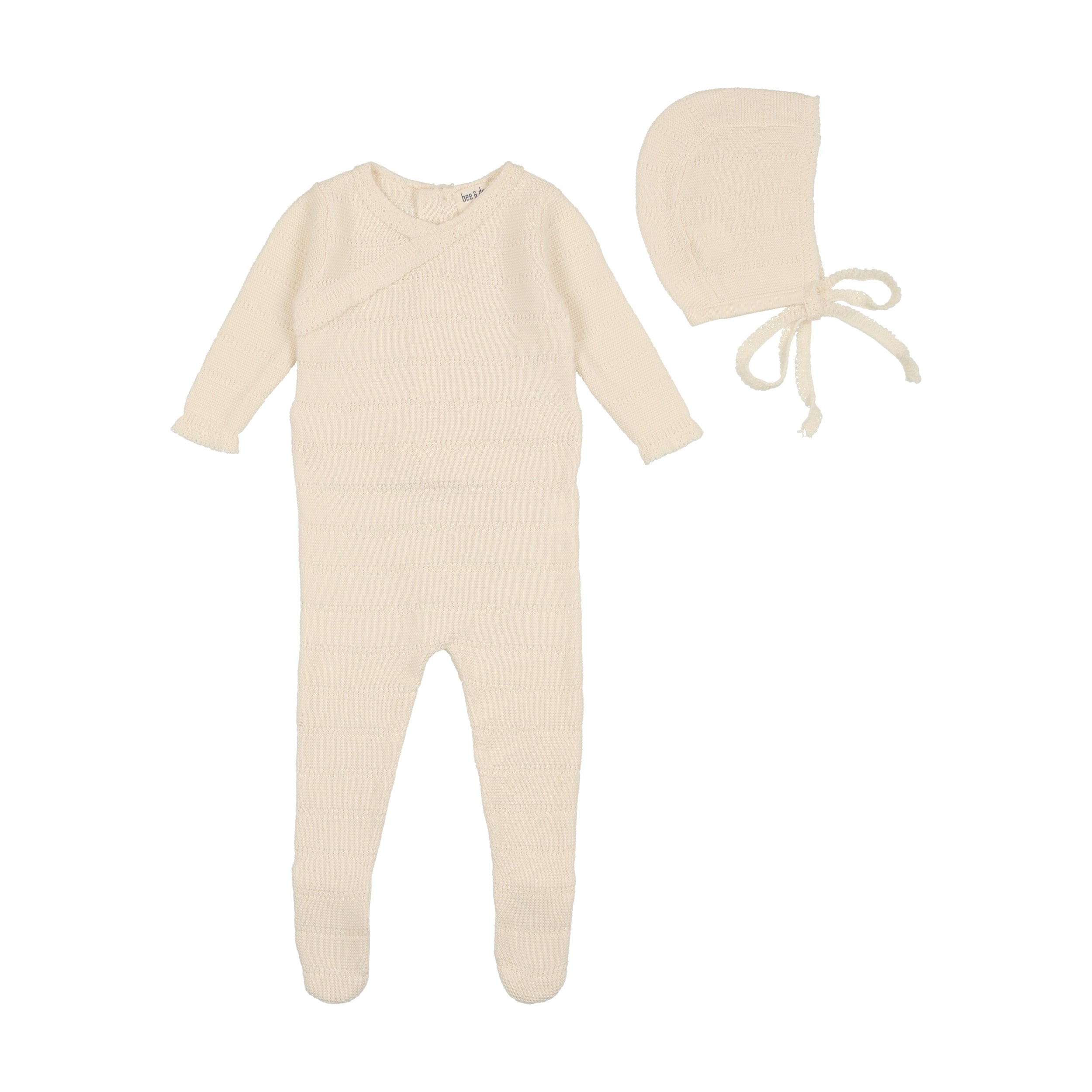 Pointelle Knit Footie W Bonnet B&D