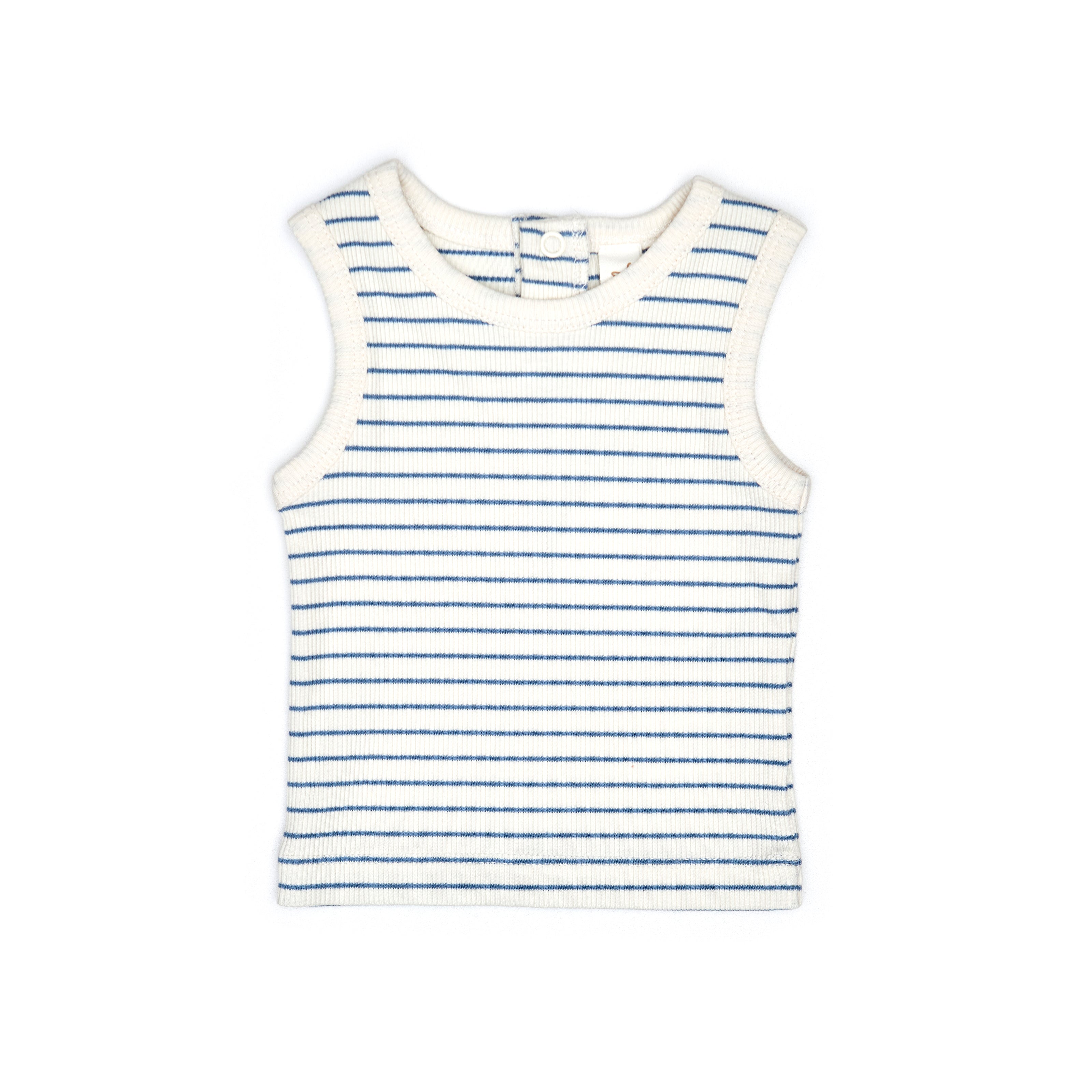 Blue Stripe Sleeveless Top & Shorts