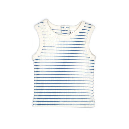 Blue Stripe Sleeveless Top & Shorts