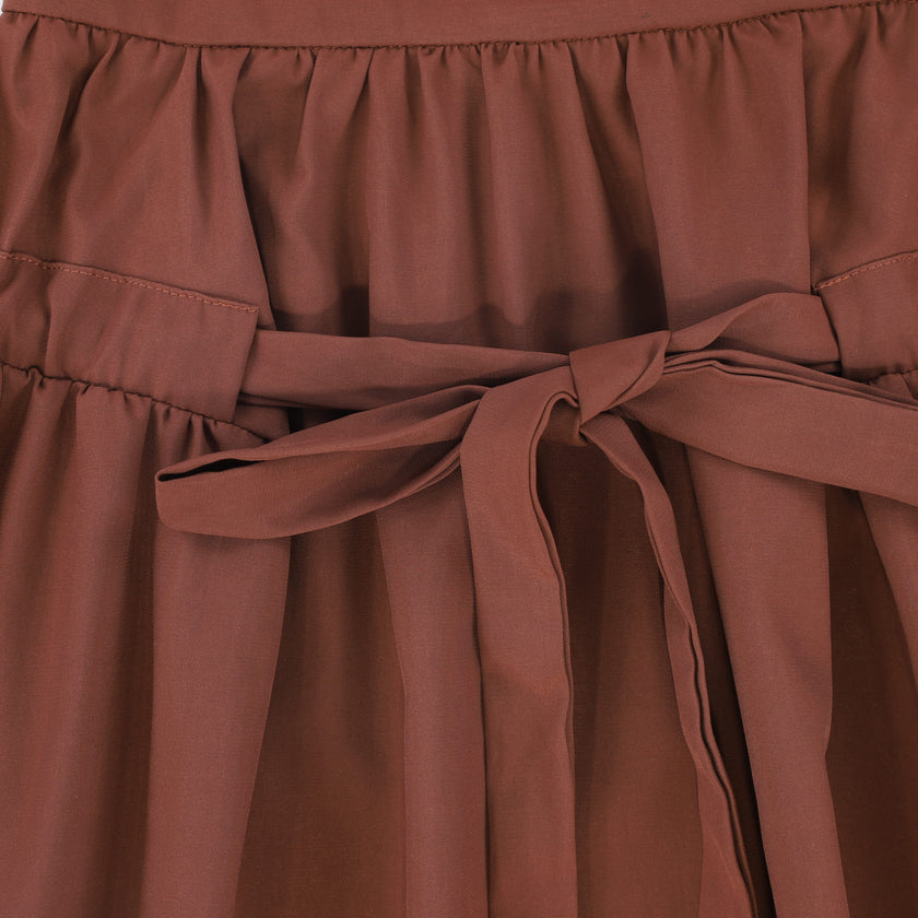 Gathered Tie Maxi Skirt