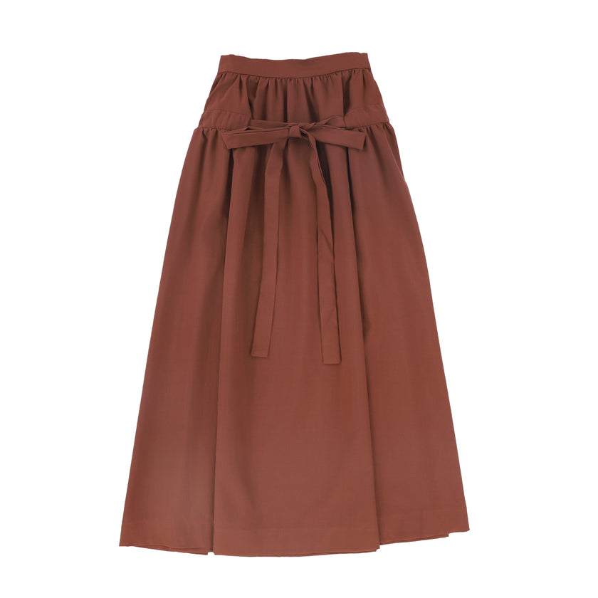 Gathered Tie Maxi Skirt
