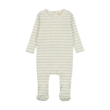 Ribbed Stripe Footie & Beanie