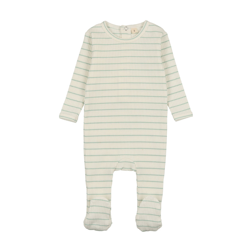 Ribbed Stripe Footie & Beanie