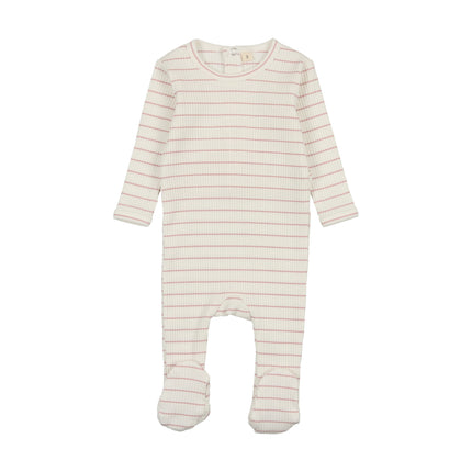 Ribbed Stripe Footie & Beanie