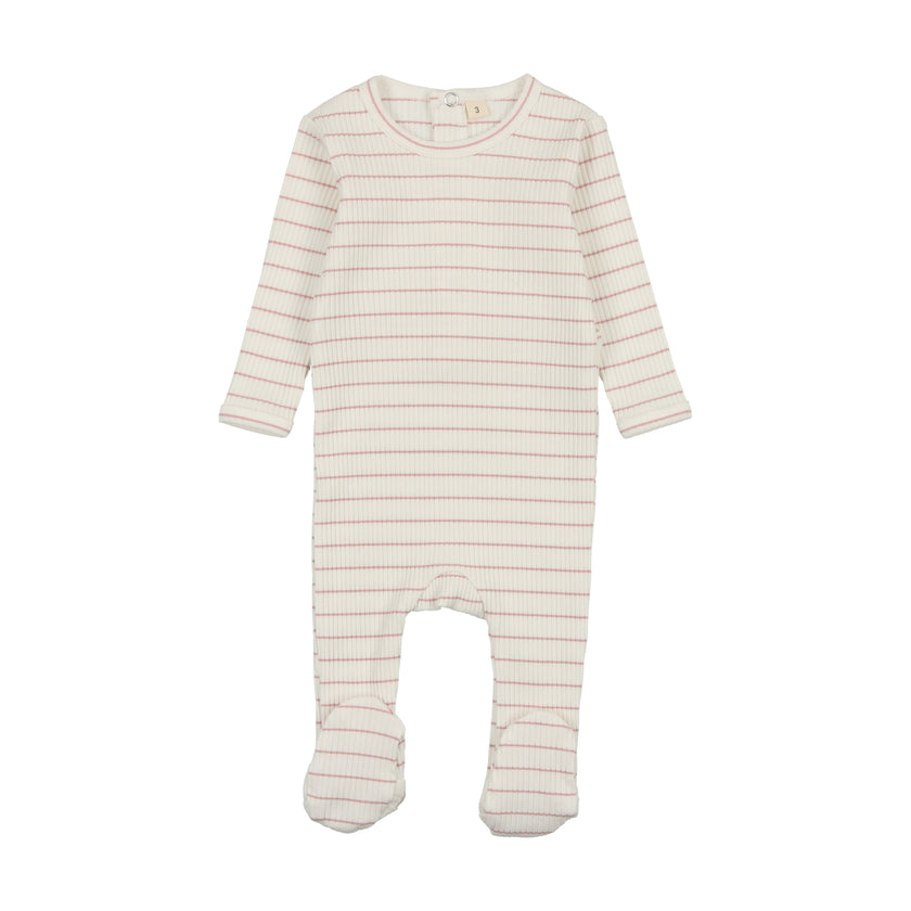 Ribbed Stripe Footie & Beanie