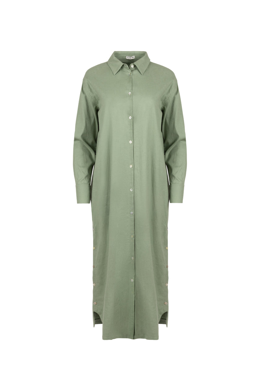 Point Linen Shirt Dress