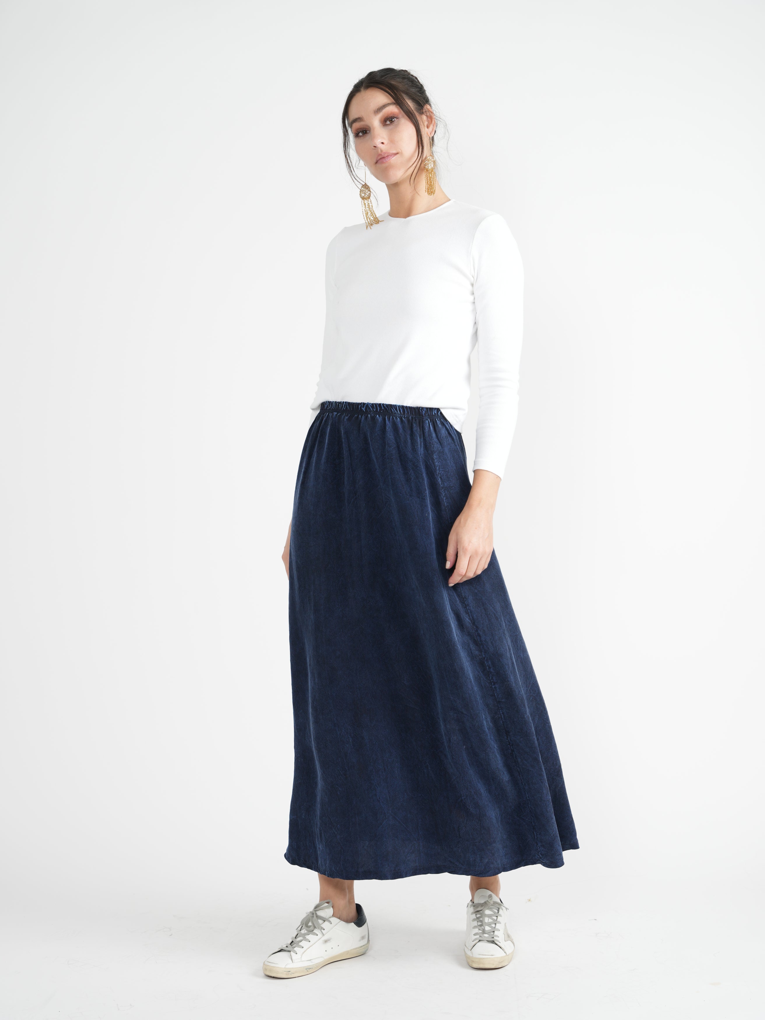 Dark Denim Wash Skirt