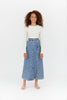 Denim Button Maxi Skirt