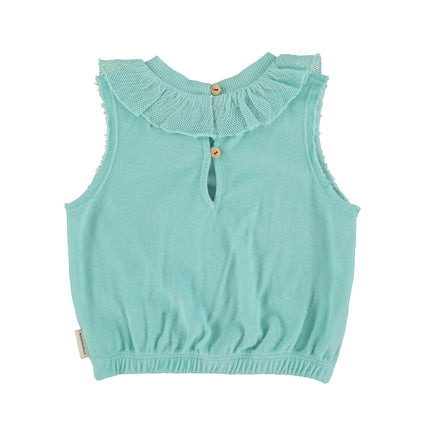 Sleeveless Top w/ Collar