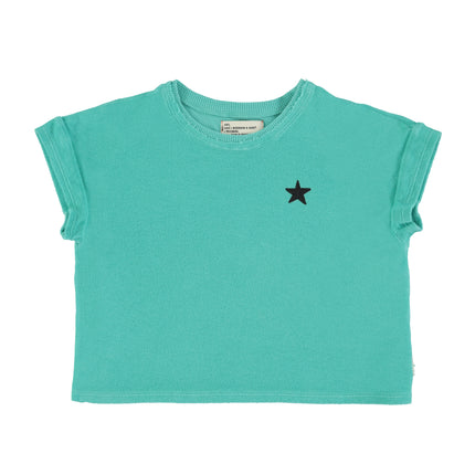 Turquoise logo tee