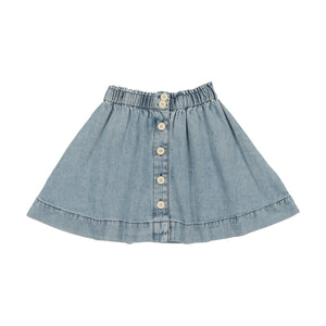 Stonewash Short Button Skirt