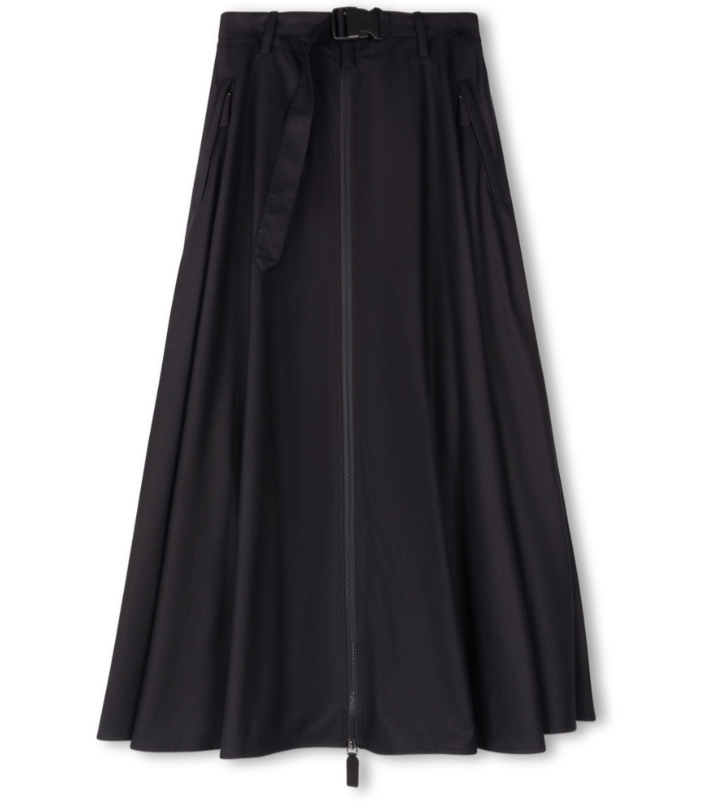 Wool Zipper Buckle Down Skirt